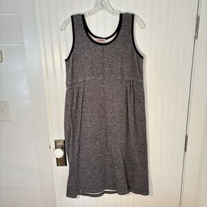 Rare Vintage FADS 100% Cotton Heavy Sweater Dress Size PM Grey And Black